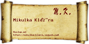 Mikulka Klára névjegykártya