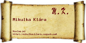 Mikulka Klára névjegykártya