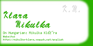 klara mikulka business card